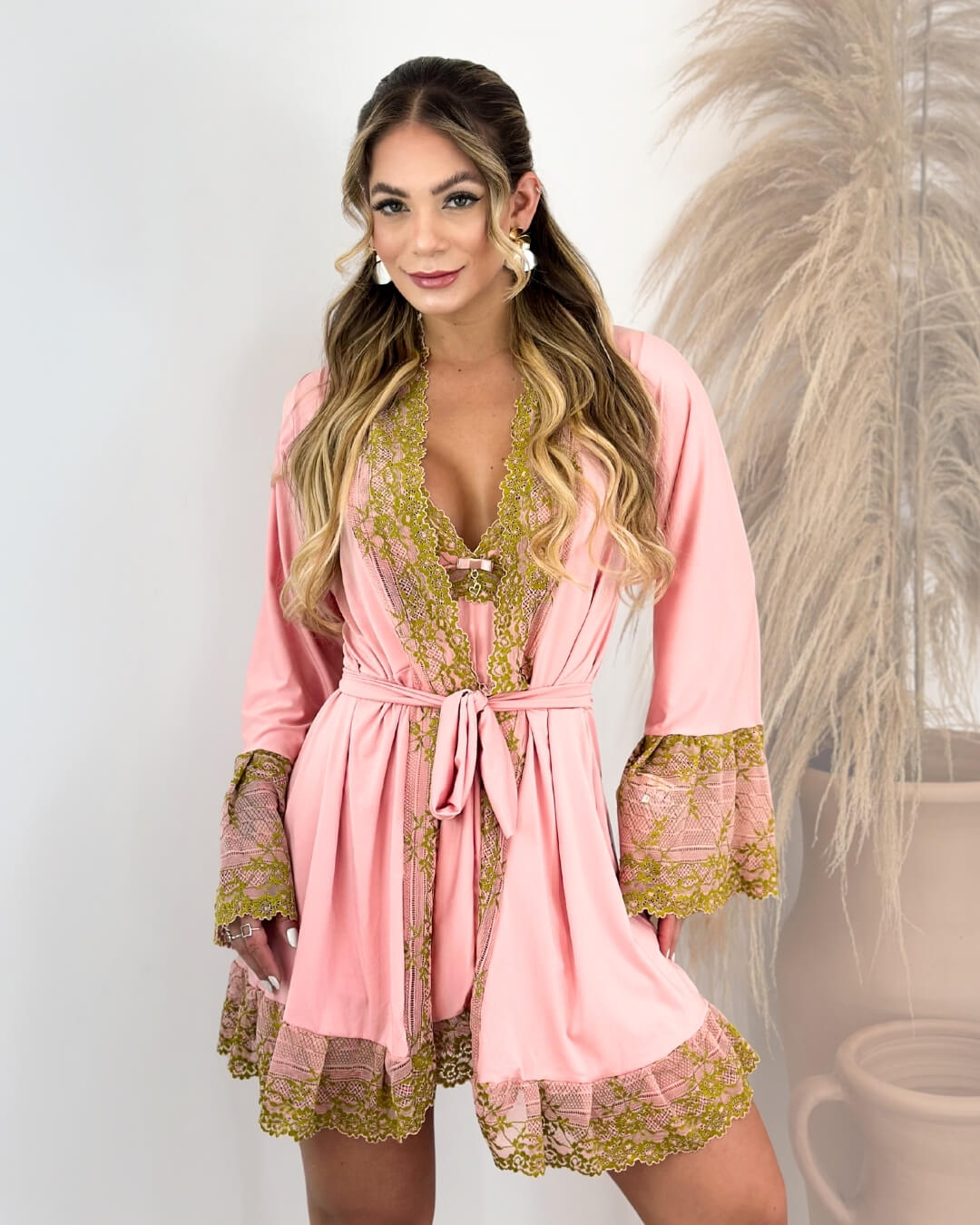 Lady Primrose Set – Nightgown + Robe + Panty