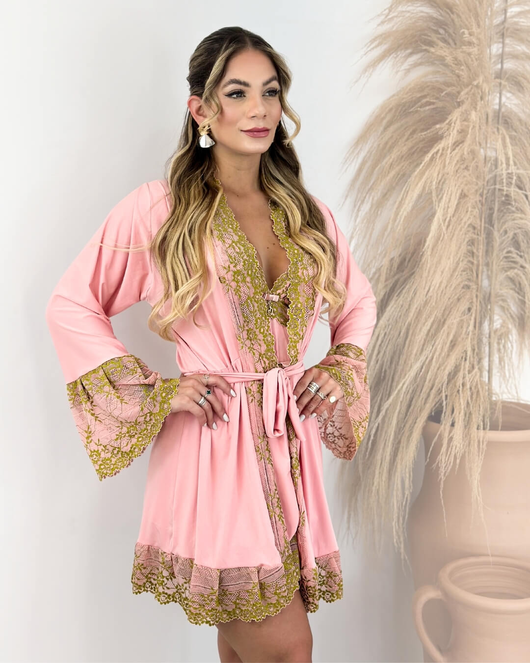 Lady Primrose Set – Nightgown + Robe + Panty