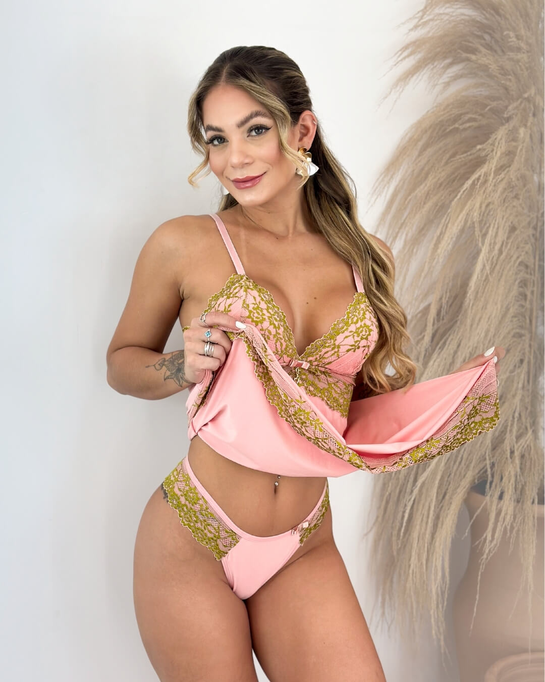 Lady Primrose Set – Nightgown + Robe + Panty