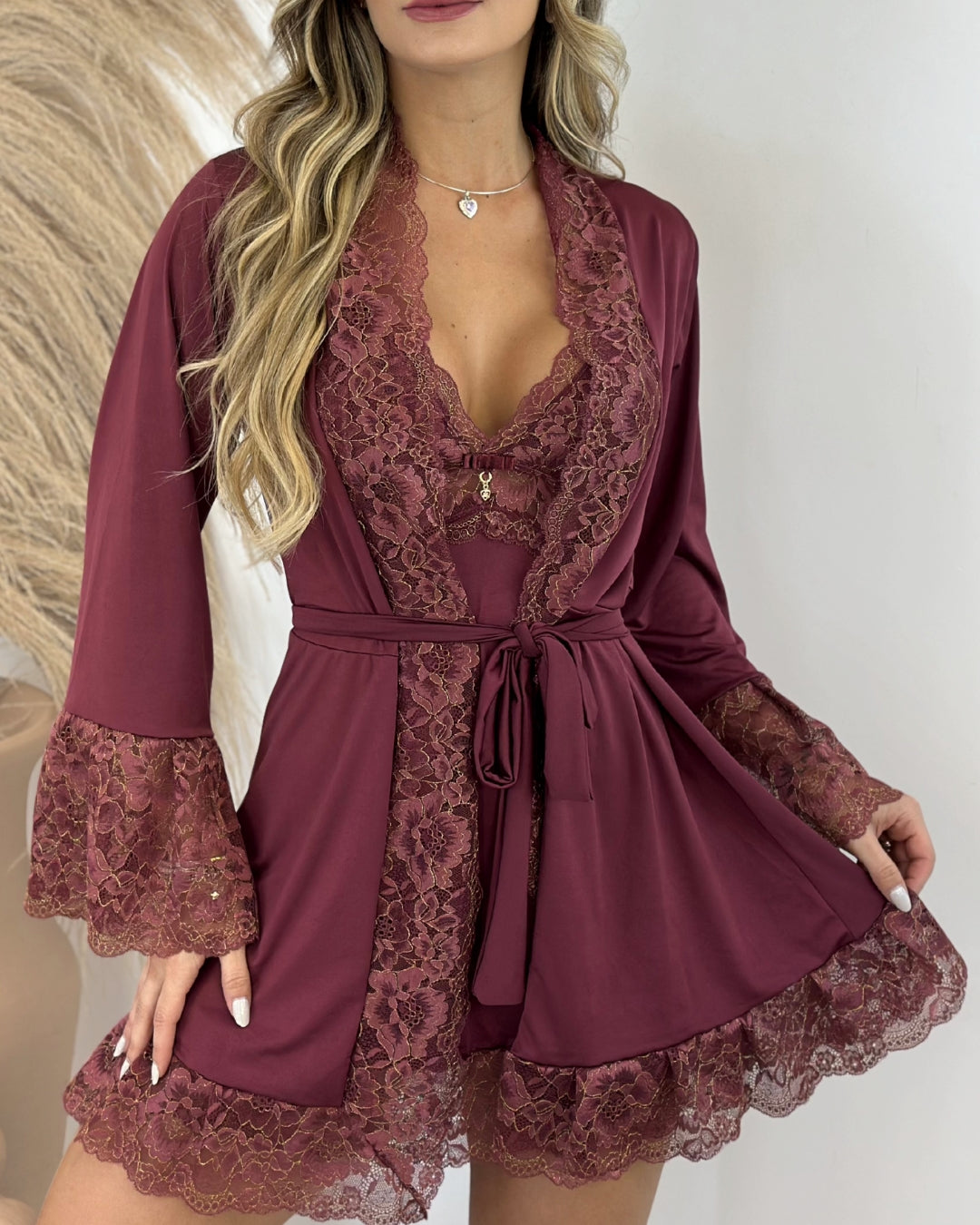 Château Margaux Set – Nightgown + Robe + Panty
