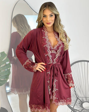 Château Margaux Set – Nightgown + Robe + Panty