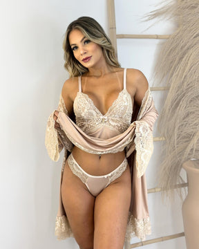 J’Prestige Set – Nightgown + Robe + Panty