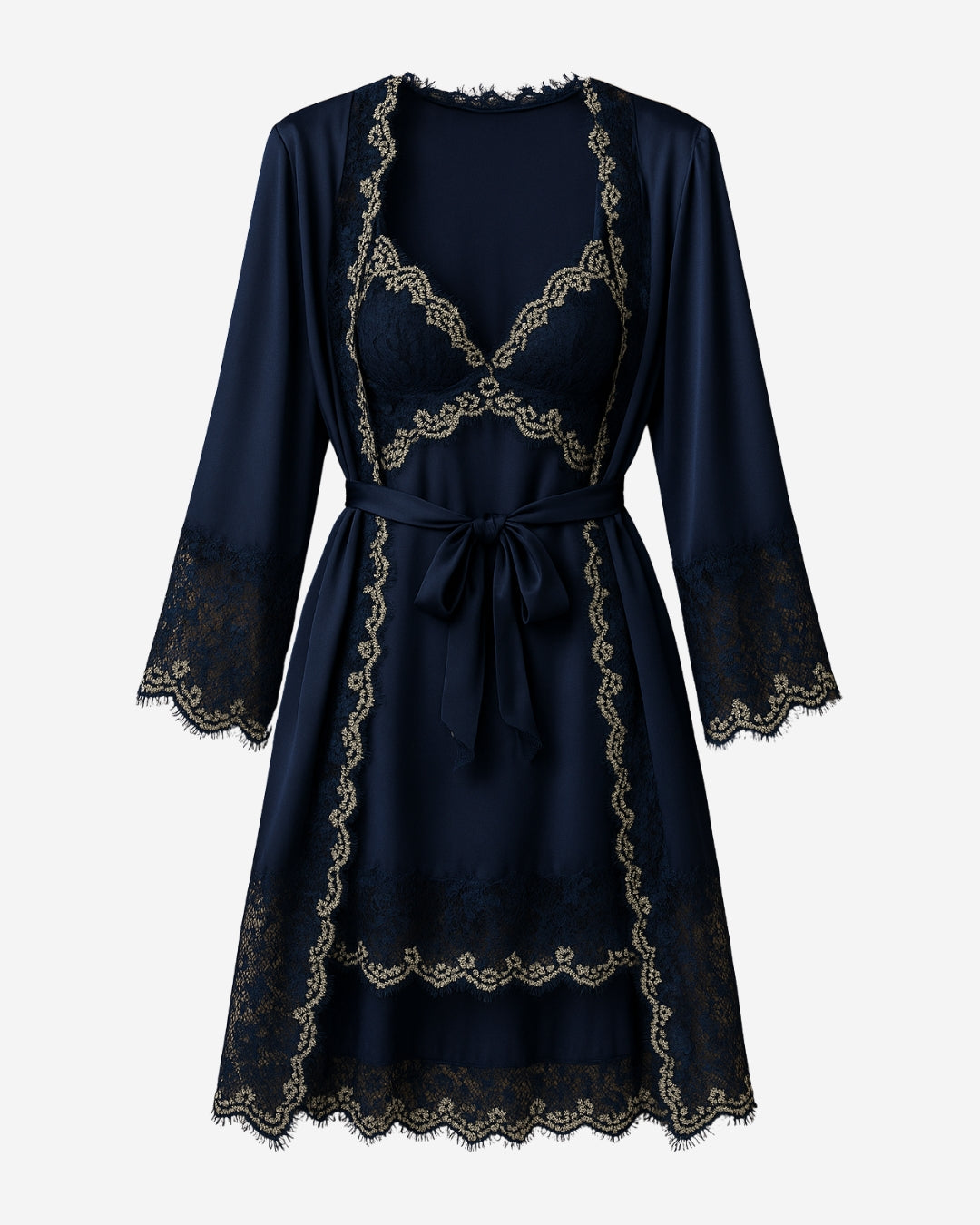 Laurent Opium Set – Nightgown, Robe & Panty
